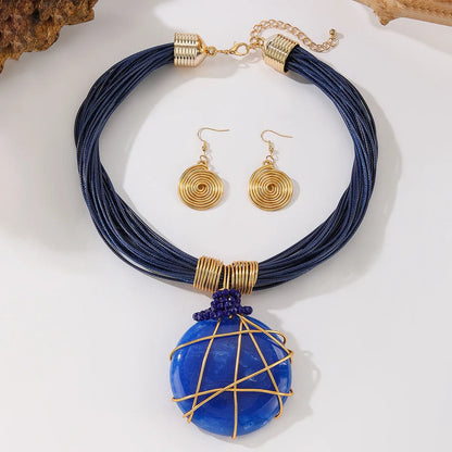 Hand-Woven Resin & Aluminum Statement Set