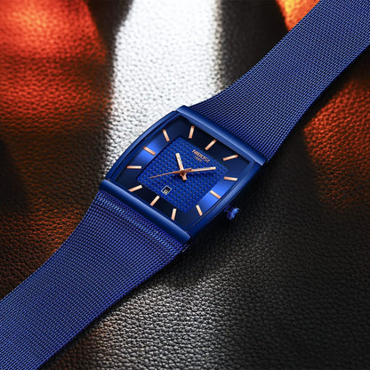 Executive Tonneau Mesh Quartz Watch