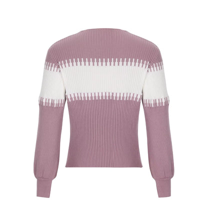 Effortless Chic Color Block Knit Sweater