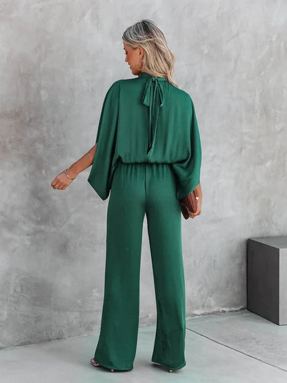 Jumpsuits for women 2022 elegant Autumn Elegant Casual Long Sleeve Solid Color Waist Loose Wide Legs Pants Jumpsuit