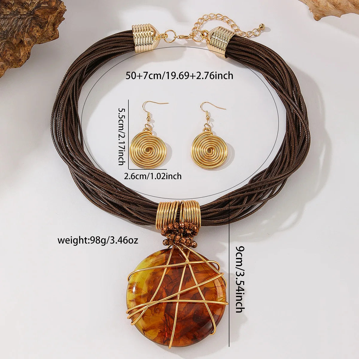 Hand-Woven Resin & Aluminum Statement Set