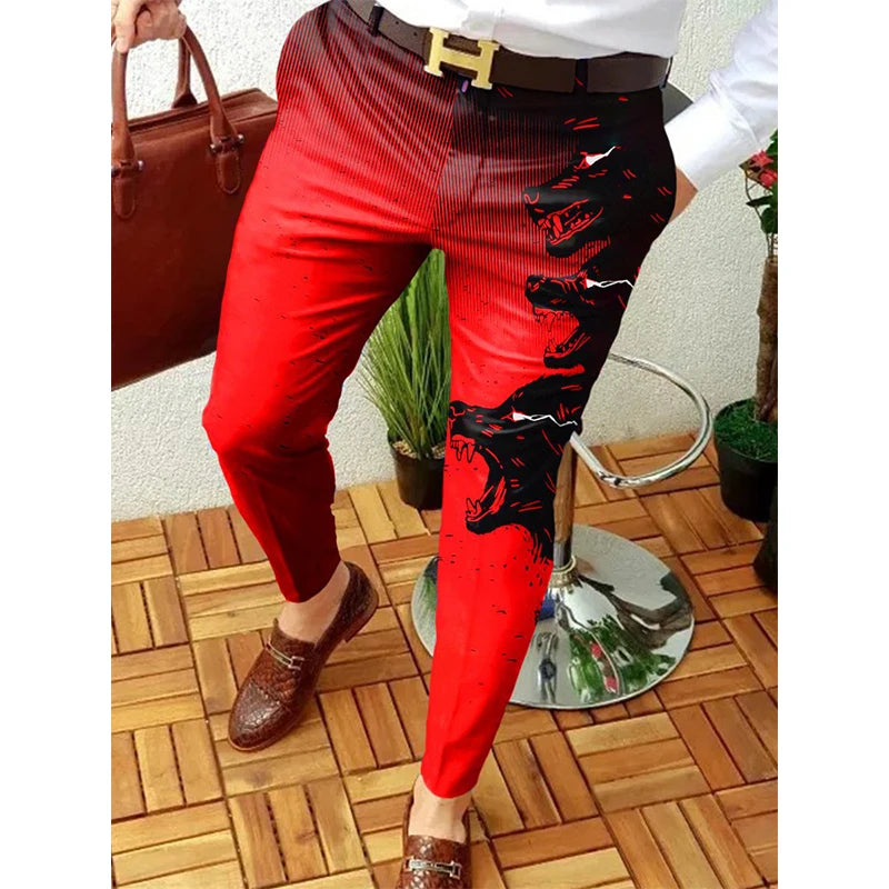Smart Print Slim Pencil Pants