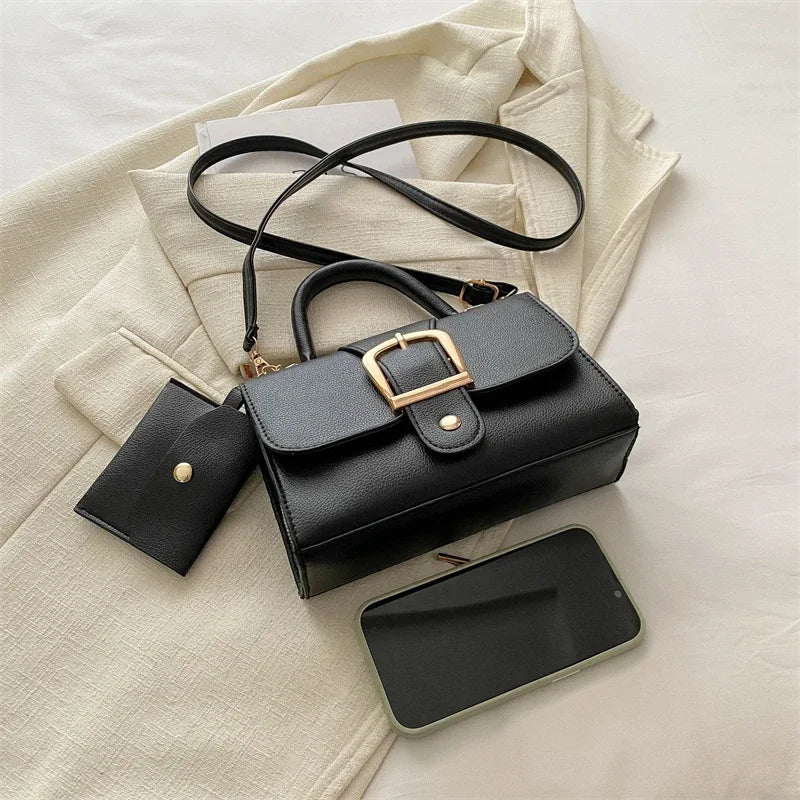Structured Buckle Top-Handle Mini Bag