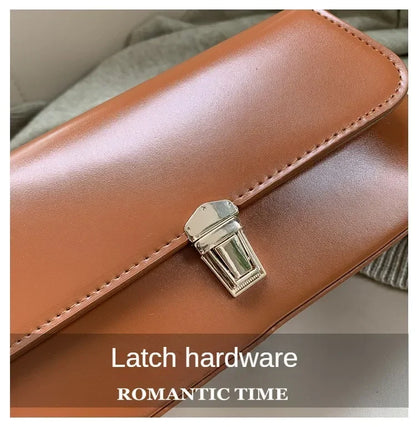 Minimalist Leather Baguette Shoulder Bag