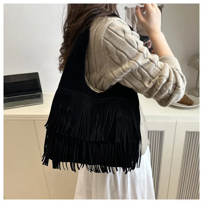 The Muse Soft Fringe Hobo Bag
