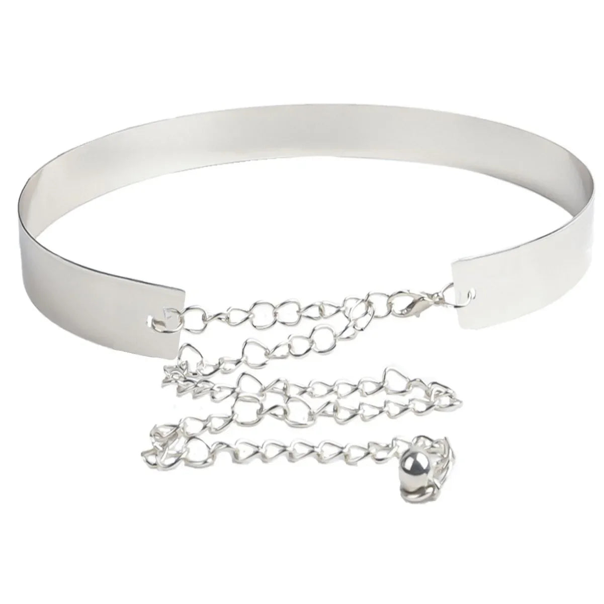 Women's metal iron piece belt