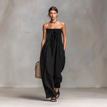Strapless Wide Leg Summer Jumpsuit