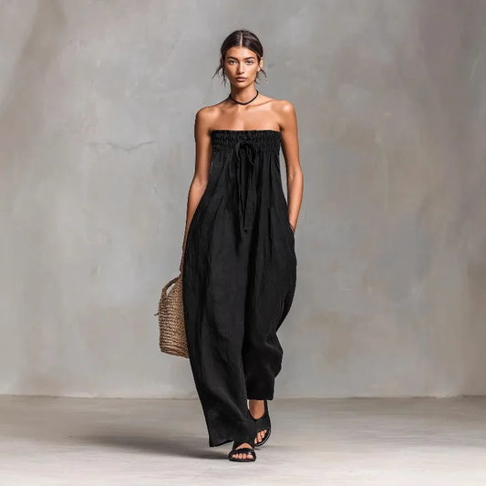 Strapless Wide Leg Summer Jumpsuit