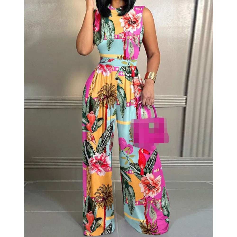Elegant Wide Leg Sleeveless Jumpsuit