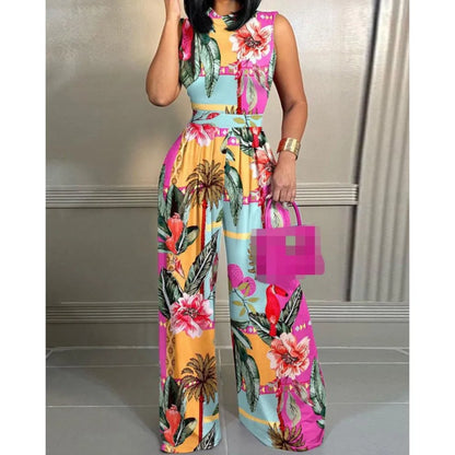 Elegant Wide Leg Sleeveless Jumpsuit