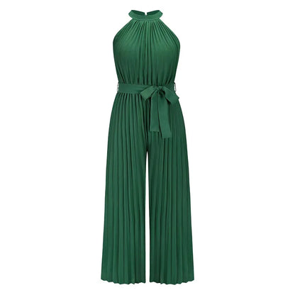 Stylish Halter Neck Wide-Leg Jumpsuit