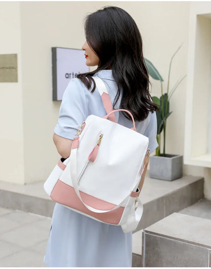 Women's Anti-Theft Leather Backpack