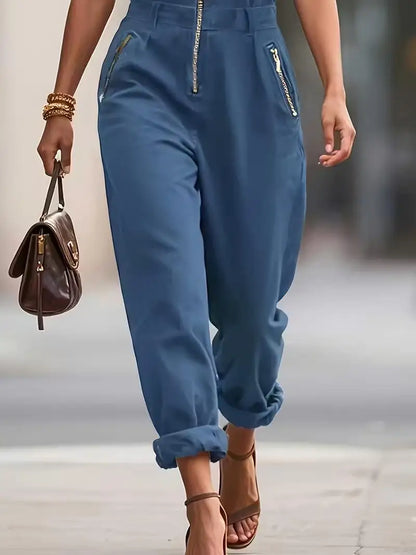 Elegant Zip-Front Utility Jumpsuit