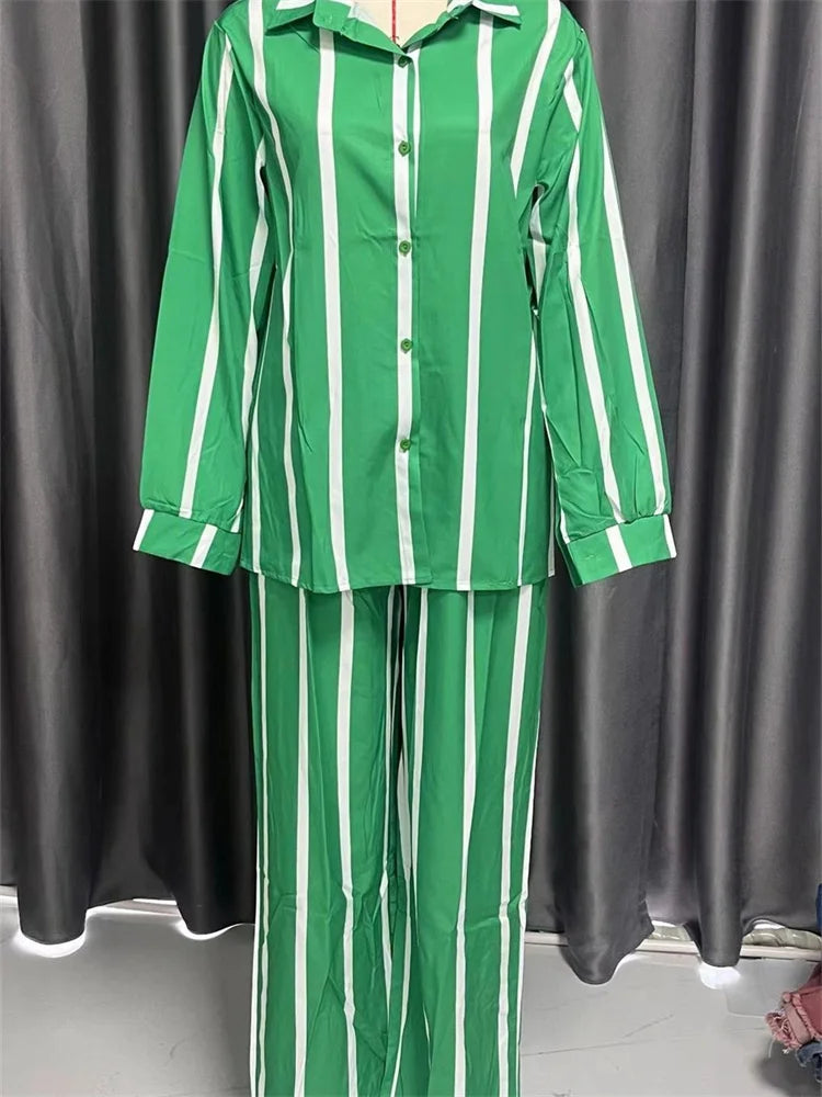 Effortless Chic Striped Two-Piece Set
