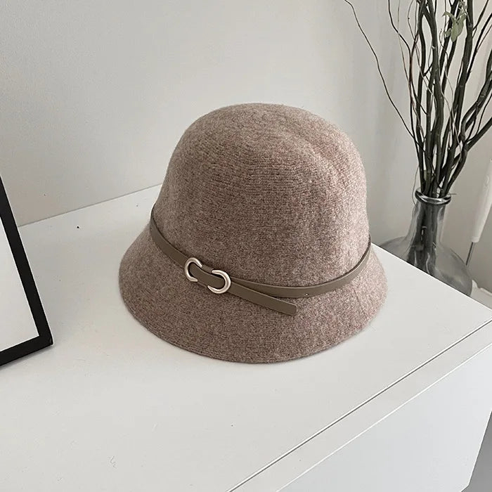Chic Wool Buckle Cap