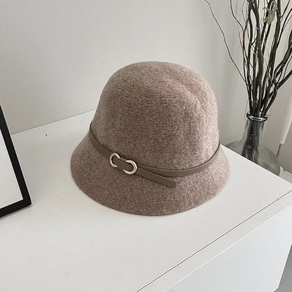 Chic Wool Buckle Cap