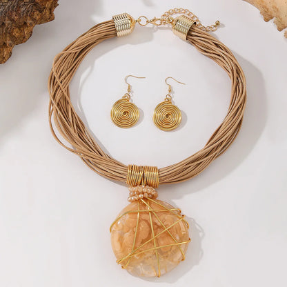 Hand-Woven Resin & Aluminum Statement Set