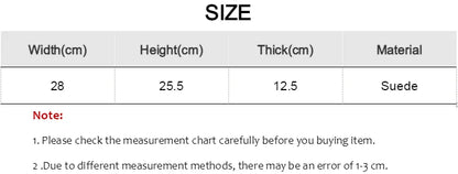 Size chart for a product with dimensions in centimeters and material listed.