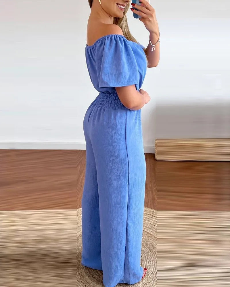 Classy Off-Shoulder High Waist Jumpsuit