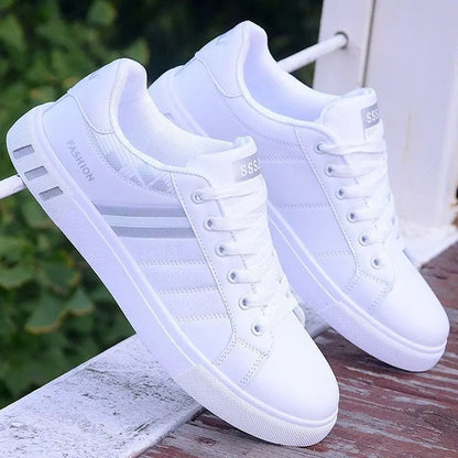 Men's Casual Vulcanized White Sneakers