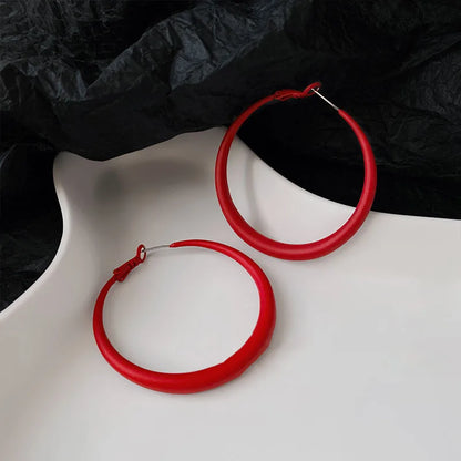 Trendy Enamel Statement Hoop Earrings