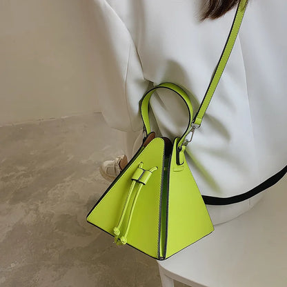 Geo Triangle Drawstring Bucket Bag