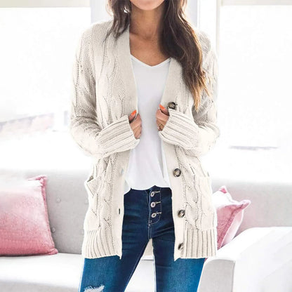 Knitted Cardigan V-Neck Sweater