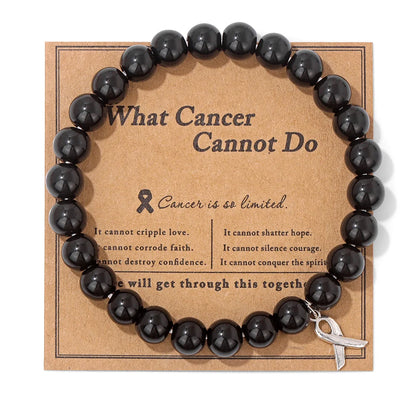 Cancer Warrior Beaded Gemstone Bracelet