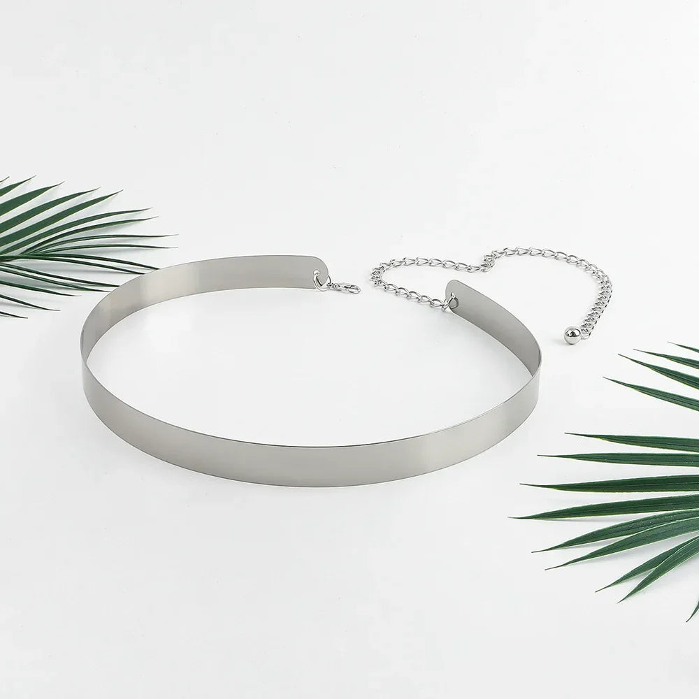Women's metal iron piece belt