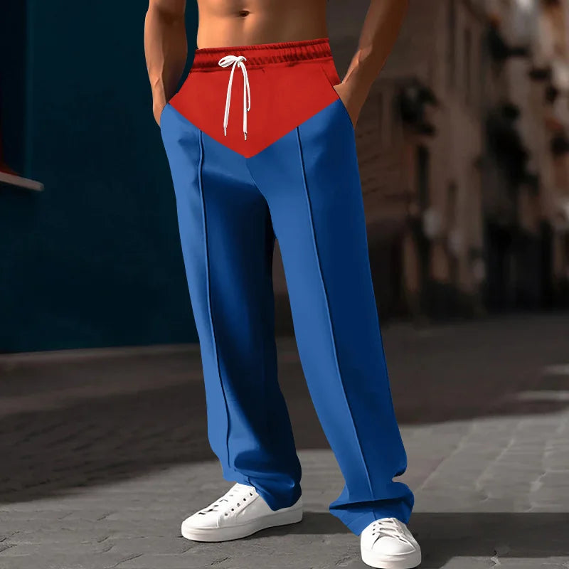 Men's Color Block Casual Pants