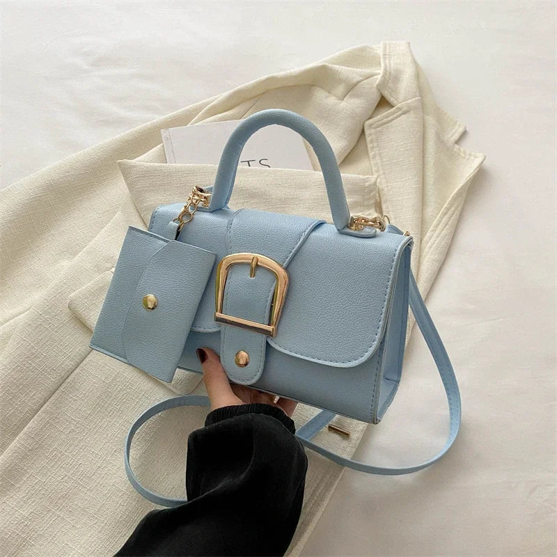 Structured Buckle Top-Handle Mini Bag