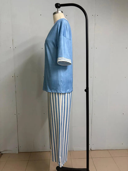 Coastal Breeze Striped Two-Piece Set