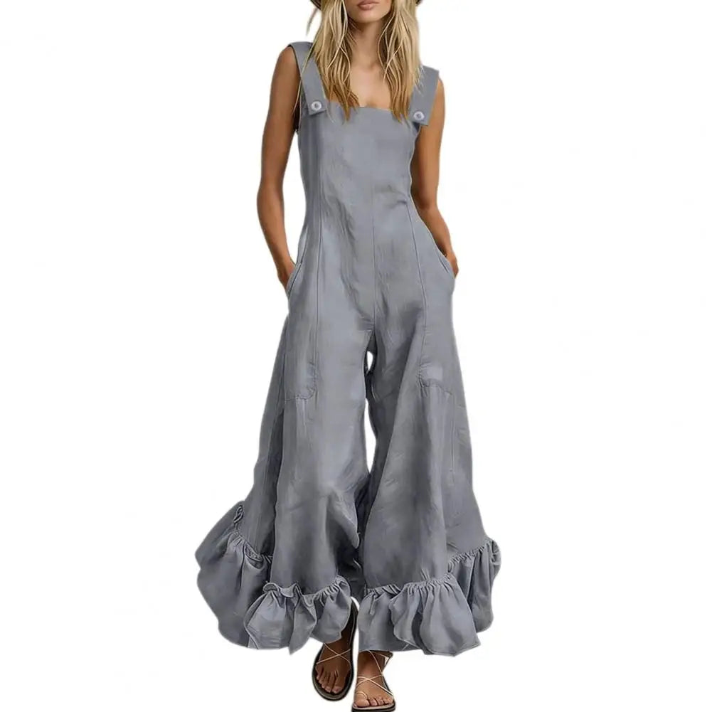 Aurora Ruffle Wide Leg Jumpsuit