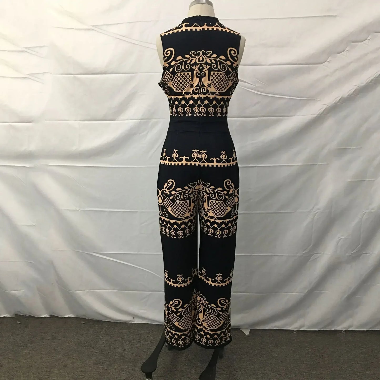 Elegant Wide Leg Sleeveless Jumpsuit