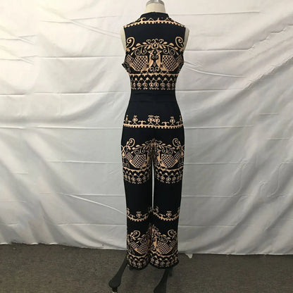 Elegant Wide Leg Sleeveless Jumpsuit