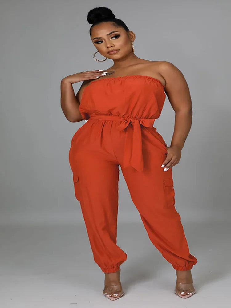 Off Shoulder Strapless Jumpsuit