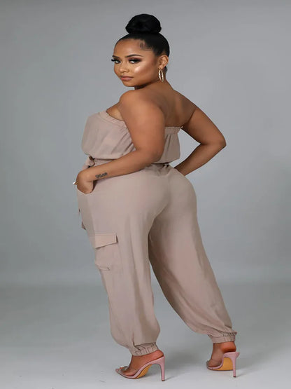 Off Shoulder Strapless Jumpsuit