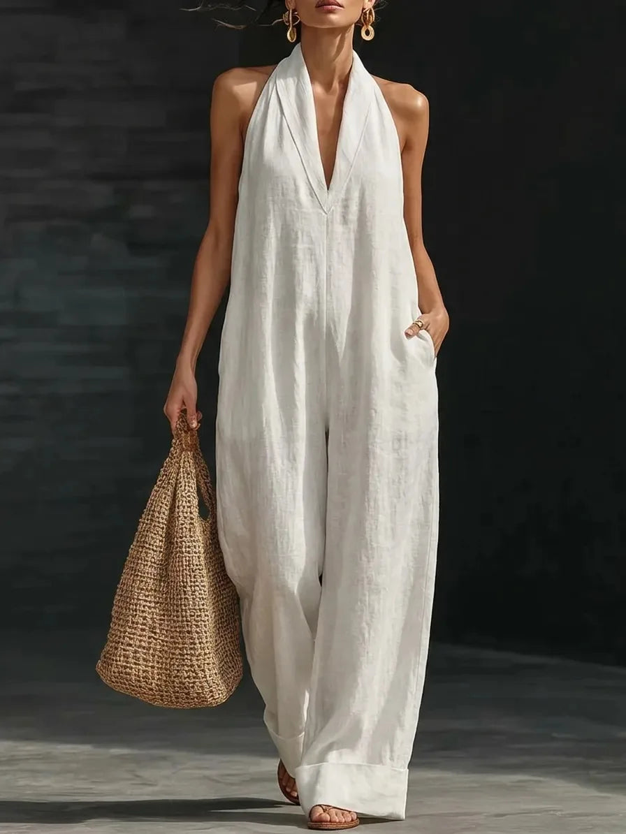 Timeless Wide-Leg Halter Jumpsuit