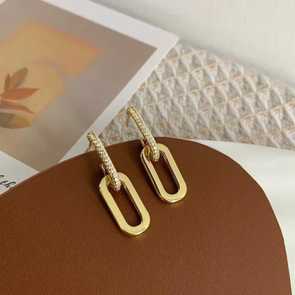 Luminous Spark Rectangle Zircon Earrings