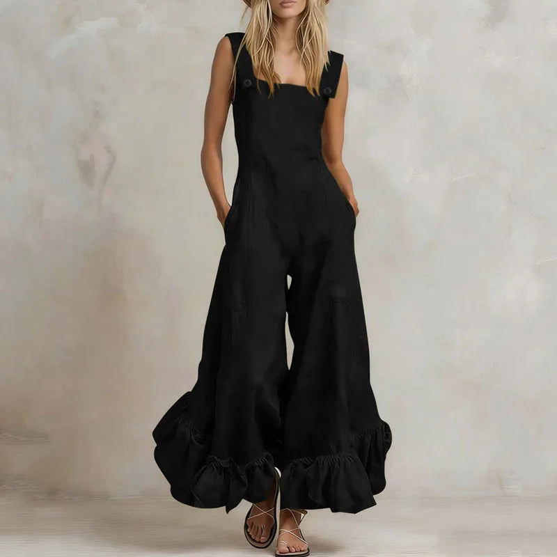 Aurora Ruffle Wide Leg Jumpsuit