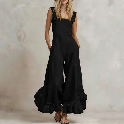 Aurora Ruffle Wide Leg Jumpsuit
