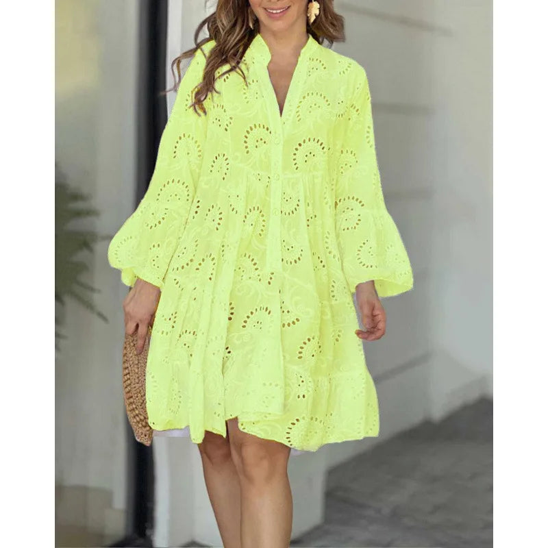 Elegant Embroidery Mini Dress