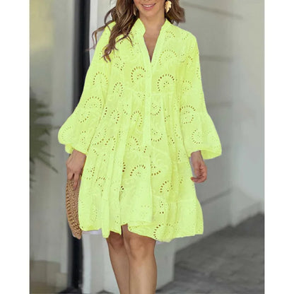 Elegant Embroidery Mini Dress