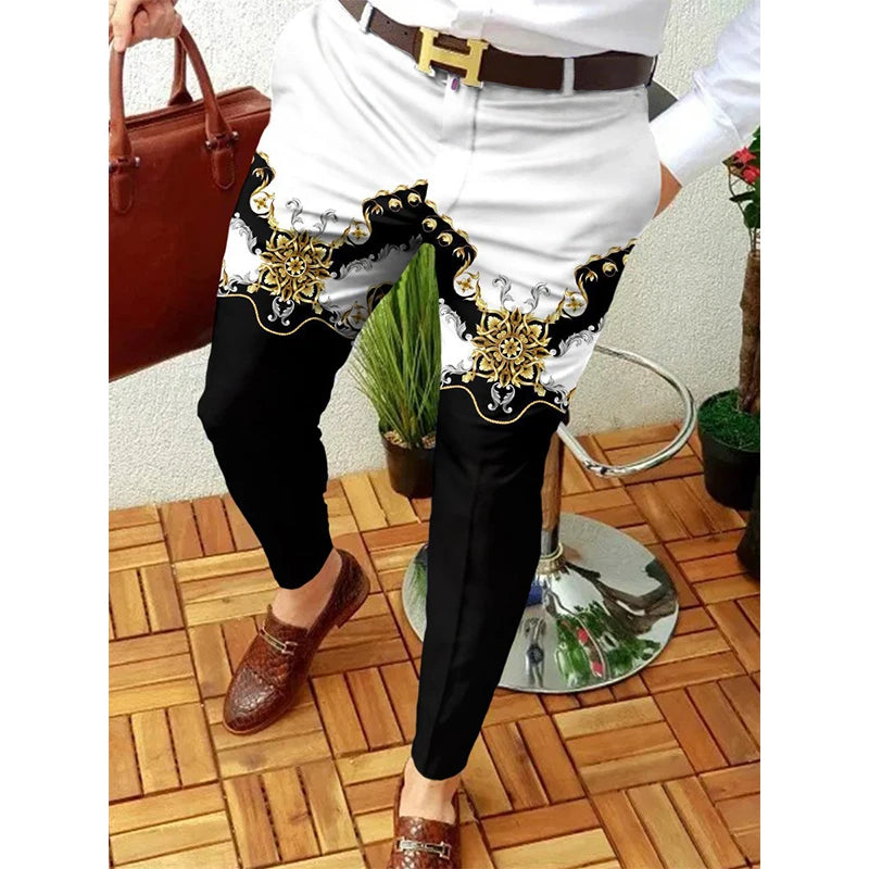 Smart Print Slim Pencil Pants