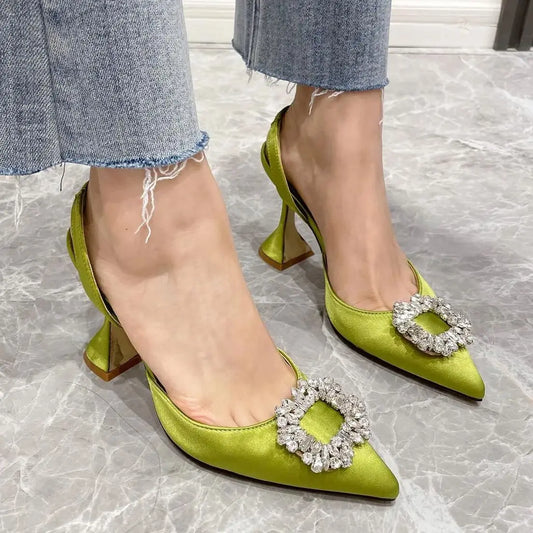 Pointed Toe Slingback Party Heels