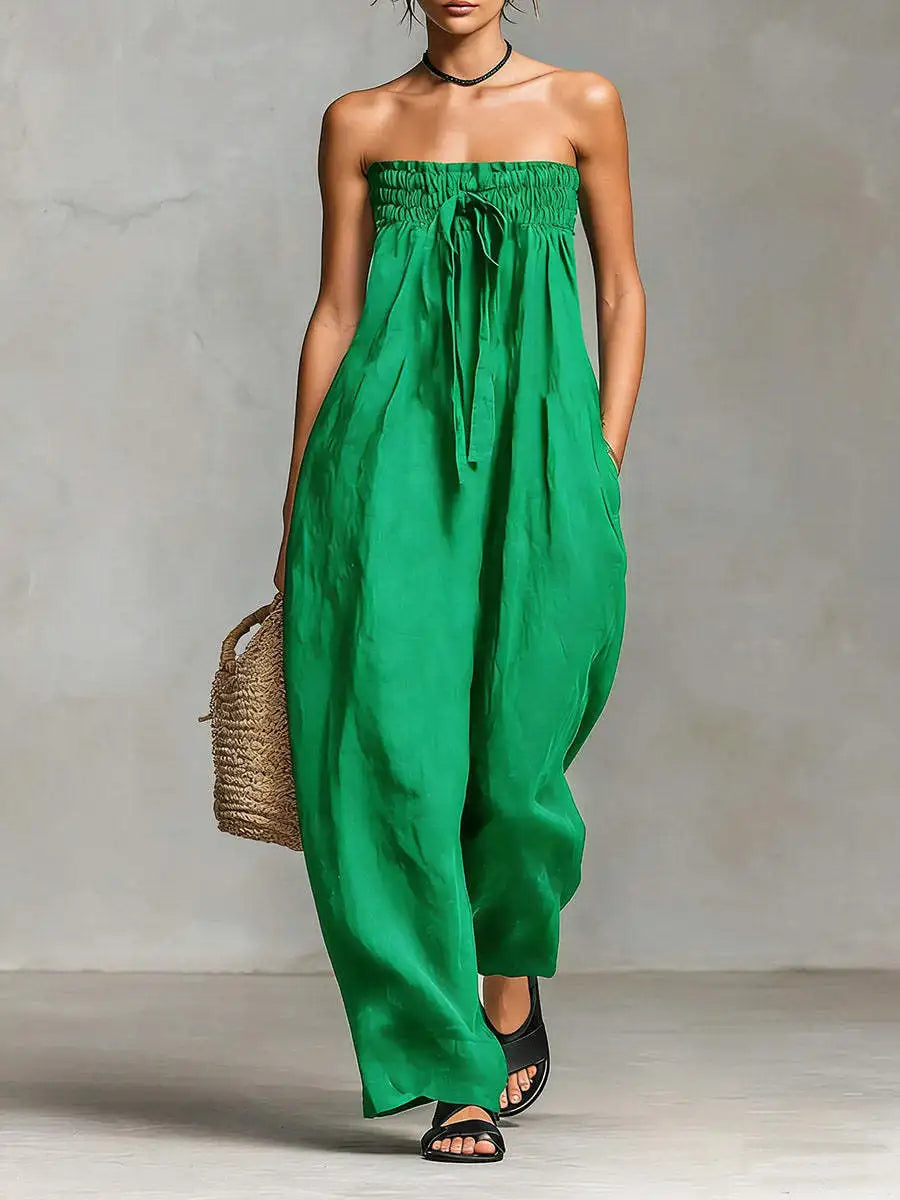 Strapless Wide Leg Summer Jumpsuit