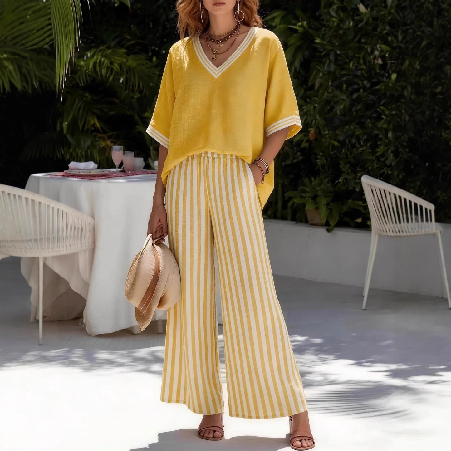 Coastal Breeze Striped Two-Piece Set