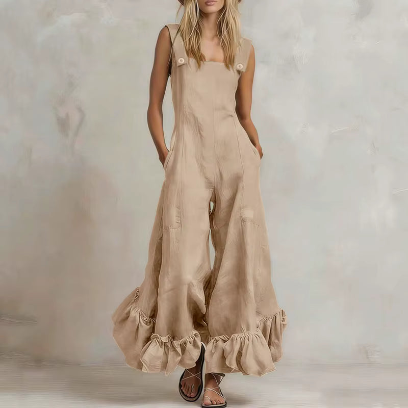 Aurora Ruffle Wide Leg Jumpsuit
