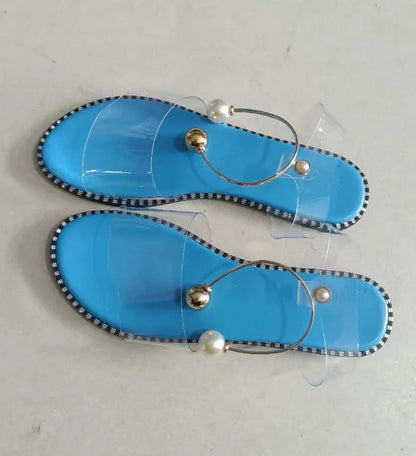 Pearly Bead Slingback Sandals