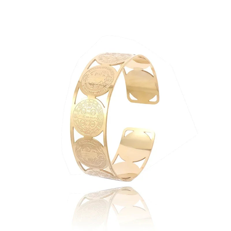 Polished Steel Open Cuff Bangle